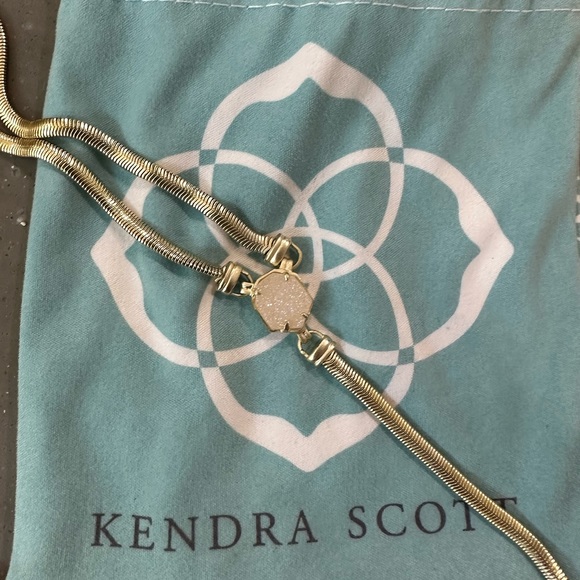 Kendra Scott Starla Y Necklace Drusy & Gold - Picture 5 of 5